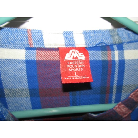 EMS Eastern Mountain Sports Womens Plaid Button Front Flannel Tunic Shirt Size L - Picture 6 of 10